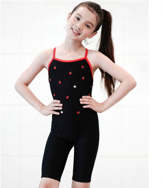 후그 5부 여아수영복 향수 리본크로스 GLA382 X-back