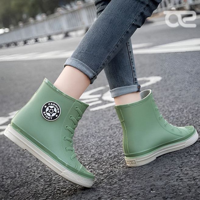 하루연구소 여성 레인부츠 미들 방수 부츠