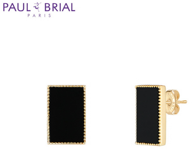 폴브리알 여성용 오닉스 스퀘어 귀걸이 PIBE0129 + 쇼핑백