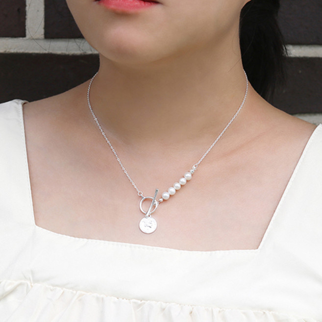 포롱주얼리 실버925 엘리자베스 토글바 진주 목걸이 N079