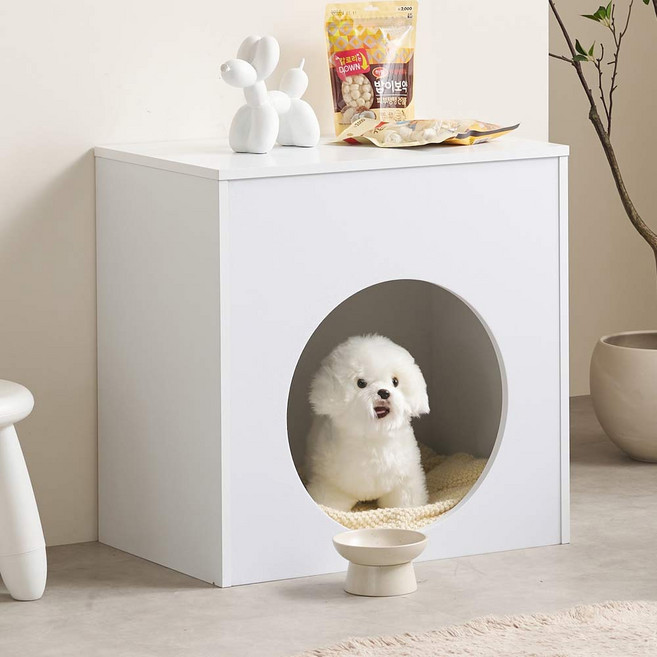 웰튼 다롱이 반려동물하우스 강아지집 가로 600 높이600 키높은 애완견집, 화이트, 1개