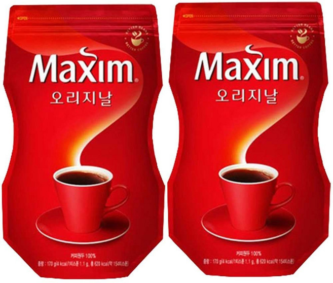 맥심 오리지날 커피 리필 170G x 2개 mim*9253oy, 2개입