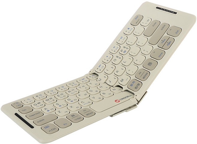 크로셀 레트로 멀티페어링 미니 접이식 무선 블루투스 키보드, 레트로 베이지, C-Flip Retro, 제조사축