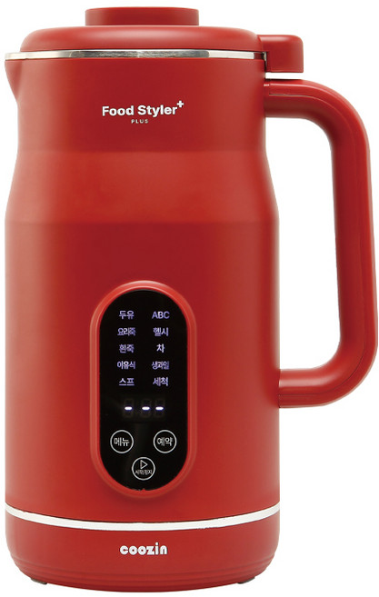 쿠진 푸드스타일러 플러스 1.2L 두유제조기 죽제조기 ABC 건강식, 레드, 레드