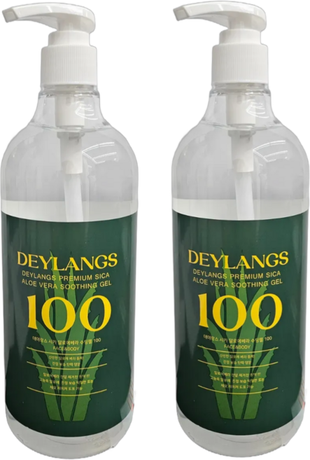 데이랑스 시카 알로에 수딩젤 500ml 무알콜 천연보존제 사용 피부진정 고농축 수분크림 바디크림 바디로션, 2세트