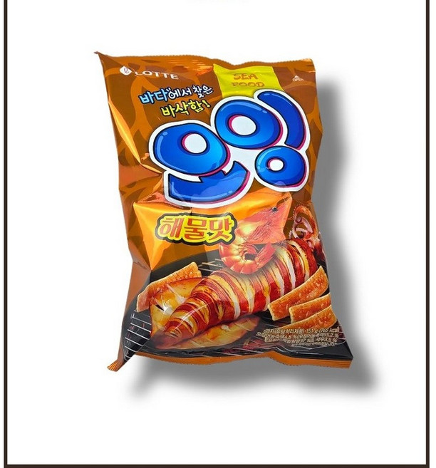 롯데 오잉 해물맛 151g 해산물 과자 맥주 안주 대용량 간식 짭짤한 스낵 (대), 1개