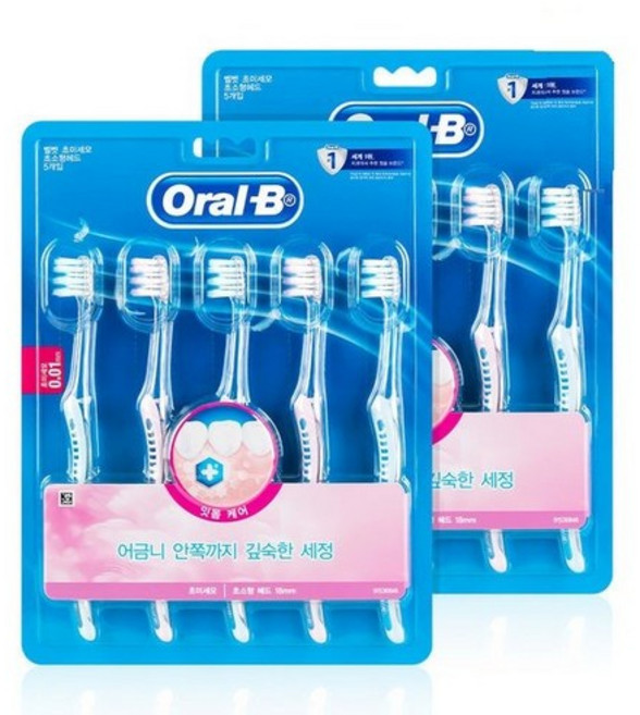 오랄비 벨벳 초소형헤드 잇몸케어 칫솔, 5개입, 2개