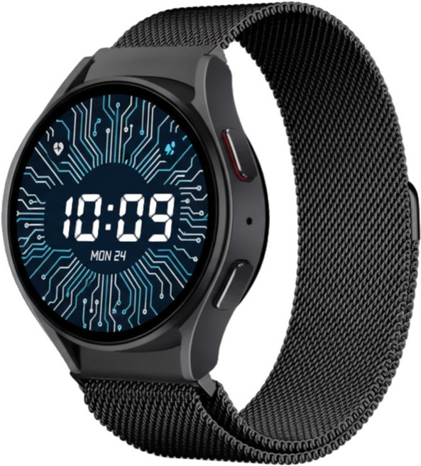 포스워백 갤럭시 워치 메쉬 메탈 마그네틱 호환 스트랩, 1개, 블랙