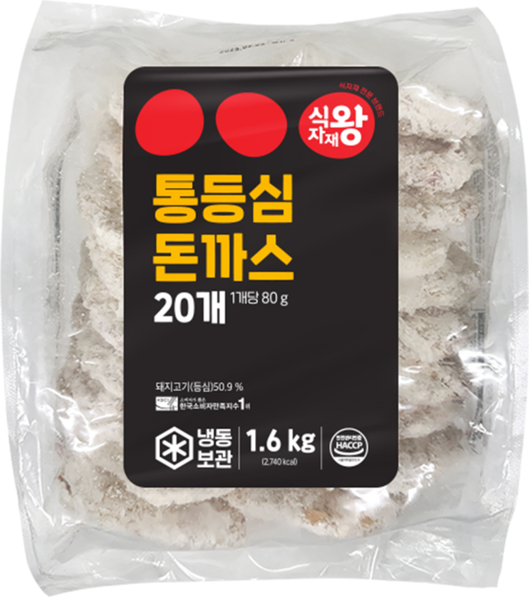 식자재왕 통등심돈까스, 20개, 80g