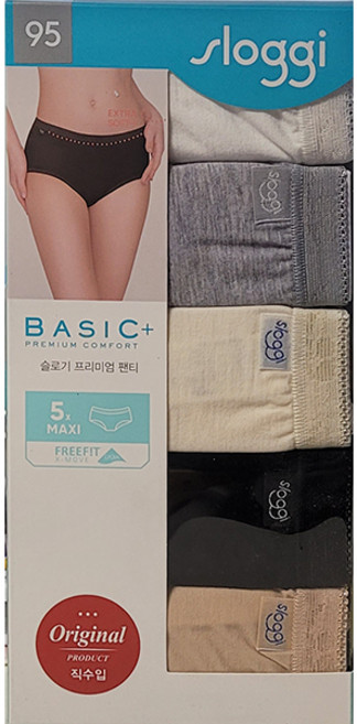 sloggi 슬로기 프리미엄 맥시 여성 팬티 5pk (SIZE : 90.95 100) / 오리지날 직수입 / MAXI