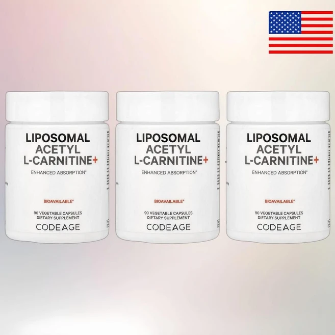 Codeage 코드에이지 리포소말 아세틸 L-카르니틴+ 캡슐 90정(캡슐 1정당 500mg) 3병 - 쿠팡