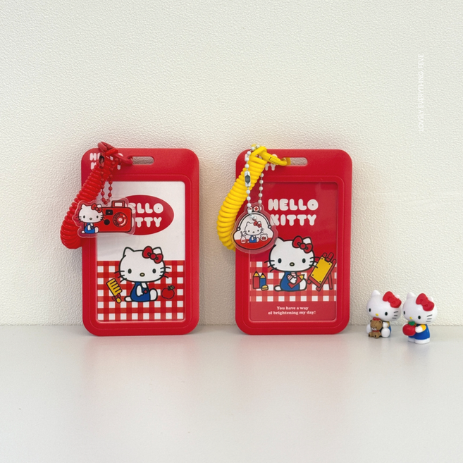 헬로키티 고무줄 카드홀더 2종택1