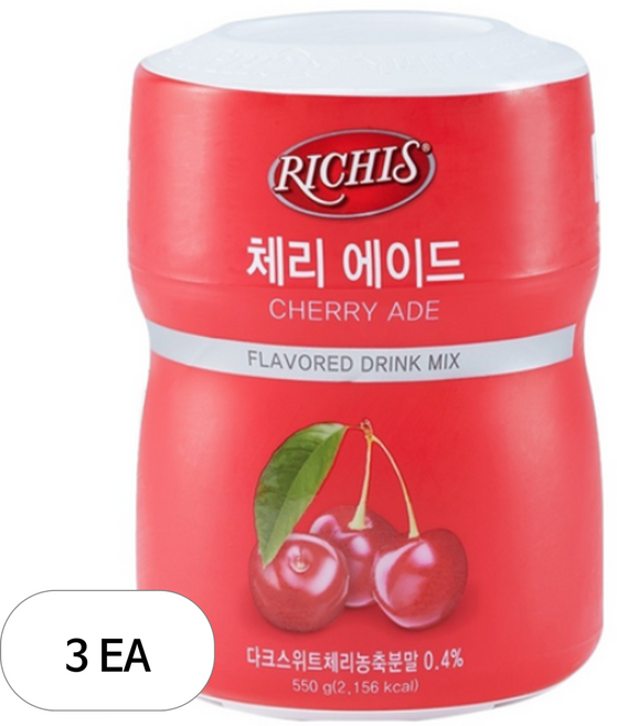 (주)동서 리치스 체리 에이드, 550g, 6개입, 3개