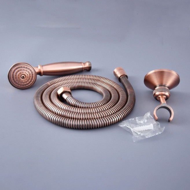 앤티크 벽걸이 샤워 세트 수도꼭지 싱글 핸들 핸드 선반 포함 욕실 믹서 브래킷, 01 China Mainland