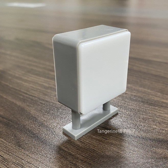 二代發光冰箱貼 迷你LED強力磁吸貼 便利店燈牌縮小模型 磁貼, 灰框-方形（裸）