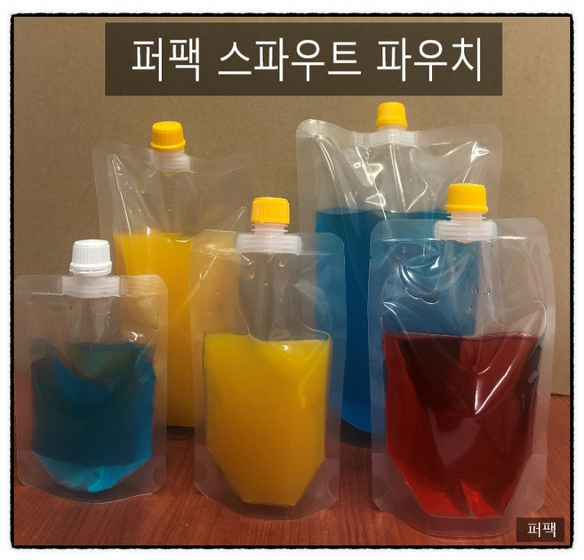 투명 스파우트파우치 (100매묶음) 80g 100g 200g 500g 800g 1kg (**800g 7/16일 발송예정), 비조립-12시방향100g(100매), 뚜껑노랑, 1개