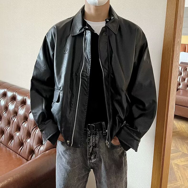 스타일닥터 남성 자켓 가죽 비즈니스 캐주얼 자켓 숏 기장 봄가을 시즌 신상품 오토바이 라이더 재킷