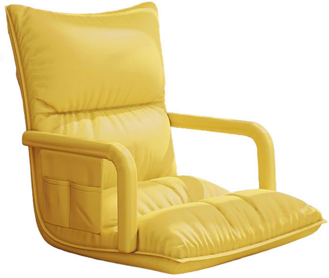 가정용 각도조절 등받이 좌식의자 원룸 기숙사 1인용 소파 팔걸이 의자 YSQ, 1개, 옐로우