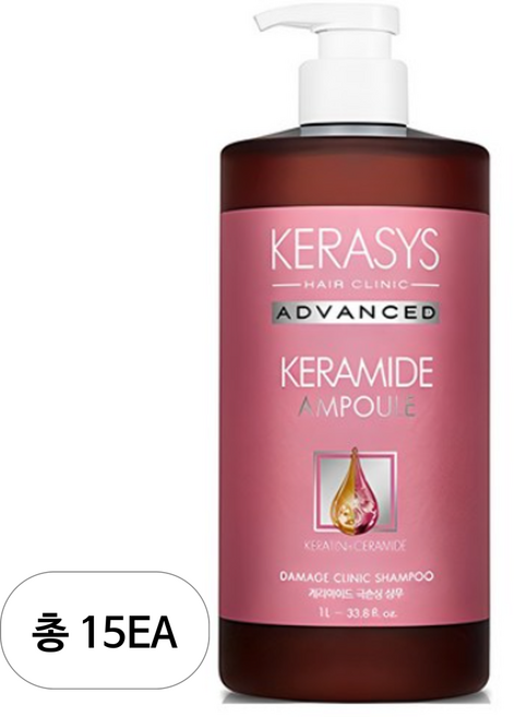 케라시스 케라마이드 극손상 클리닉 샴푸, 1L, 15개