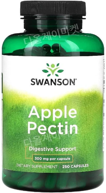 스완슨 사과펙틴 섬유소 소화기계 사과섬유소 수용성식이섬유 300mg 250정, 1개 - 쿠팡