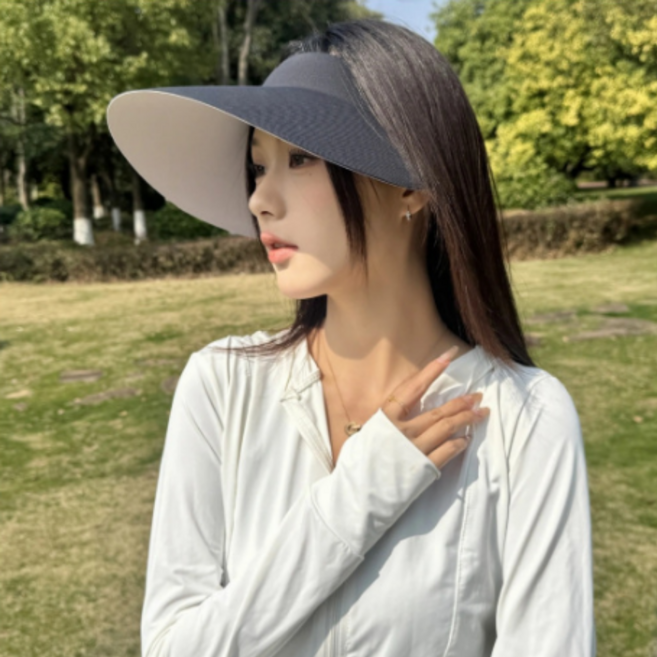 자오자오 프리미엄 소두핏 여성 썬캡 자외선 100% 차단 챙넓은 썬바이저 여름 모자