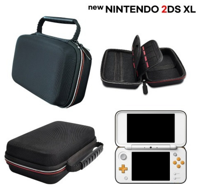 닌텐도 new 2DS XL 대형 파우치 케이스, 블랙, 1개, 블랙
