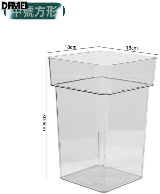 DFMEI 花店專用大號透明帶把手塑料圓形深水擺攤醒花桶, 1件, 荷蘭桶中【出口專供】