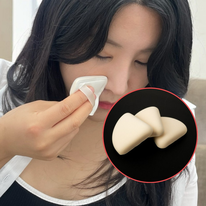 가루파우더퍼프 선크림 삼각퍼프 화장스펀지 메이크업 직장인 3P