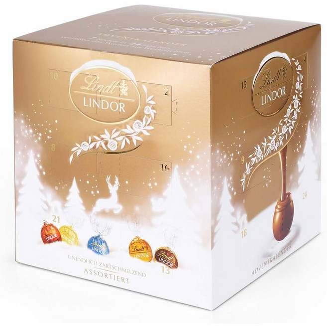 Lindt 린트초콜렛 어드벤트 캘린더 2023 크리스마스 24개의 린도볼