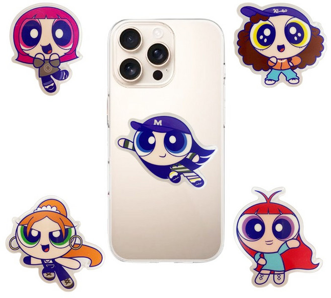 NJ 파워퍼프걸 스마트톡 그립톡 핸드폰거치대 핸드폰그립톡 아이폰그립톡 귀여운그립톡 아크릴그립톡, 1개, 민지