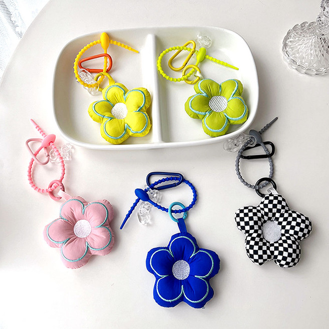 데이지 플라워 가방 키링 열쇠고리 키홀더 어린이집 선물 판촉물, 03.핑크