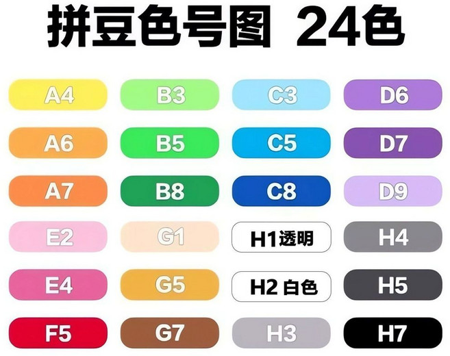 拼豆120色套裝手工diy材料包2.6mm融合豆, 1個, 24色12000粒【单色500粒】