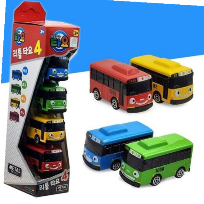 메탈미니카 미니카 장난감 자동차 꼬마버스 타요 4종 세트, 본상품, 단일옵션, 1개
