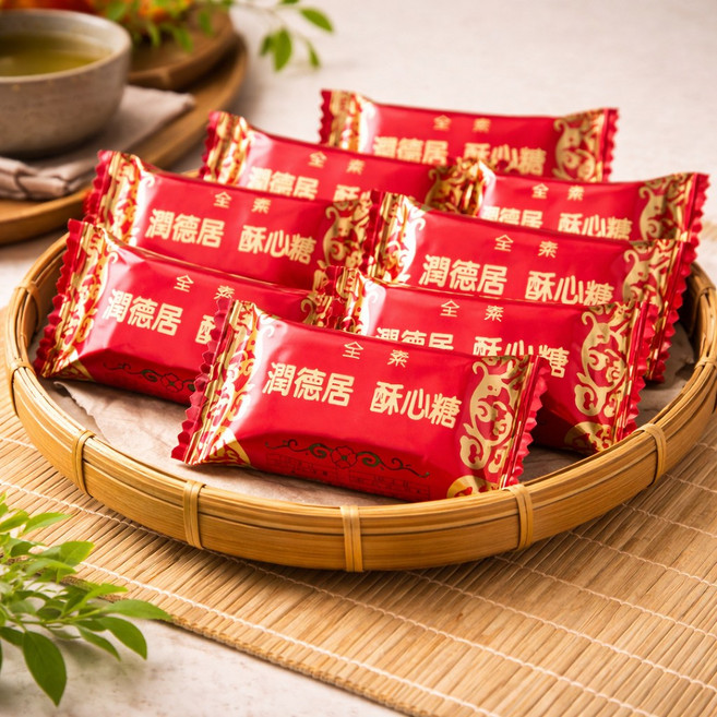 潤德居 酥心糖 千層花生酥, 1個, 潤德居花生酥心糖(1斤/600g)