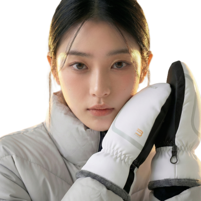 에코리즈 쉘3 방수 글러브 스키장갑, 화이트, 1개