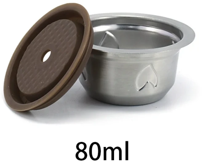 Vertuo 커피 캡슐 머신 스테인레스 스틸 쉘 리필 필터 1, 05 Silicone Lid -80ml, 1개