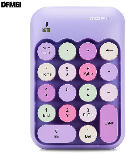 DFMEI 摩天手X910無線數字鍵盤外接財務用密碼數字小鍵盤, BSUN TOY, 如圖, 混紫色