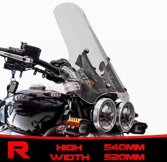 트라이엄프 Rocket 3 GT R 레이즈용 앞유리 앞좌석 윈드스크린 튜닝 커스텀 넓은 악세사리, transparent R 540