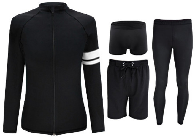 서프라이더 남성용 집업 래쉬가드 상하의 4종 세트