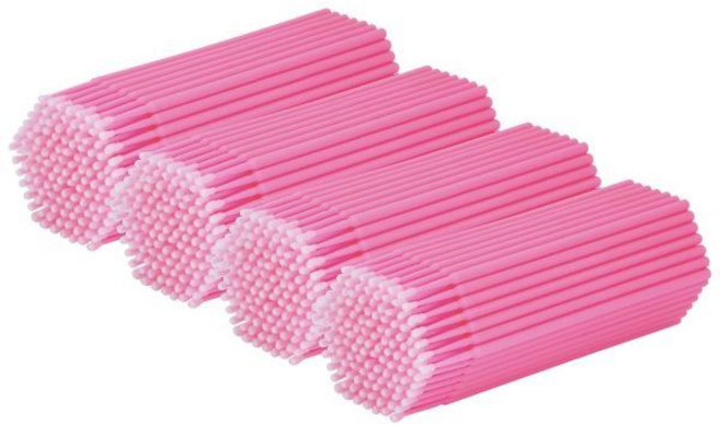 티판소 400PCS 면봉 속눈썹 연장용 일회용 브러시 어플리케이터 핑크(두경부: 2.0mm), Pink, 1개