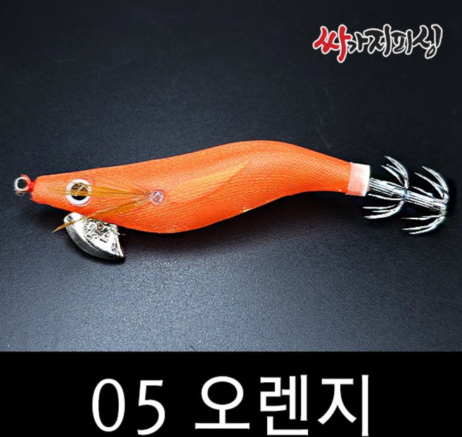 YATA 야타 한치 오모리그 틴셀 에기 2.2호, YATA 야타 05오렌지, 1개, 6.5g