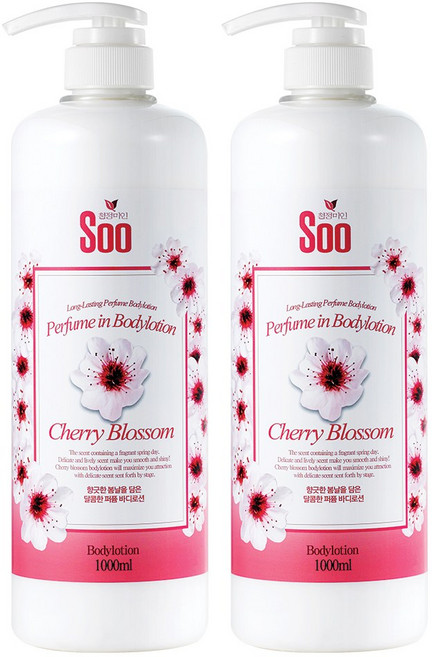 [청정미인] Soo 바디로션(체리블라썸), 1L, 2개