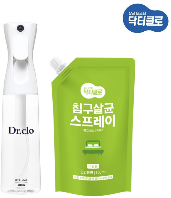 엔오엔 닥터클로 침구살균 섬유탈취제 살균력 99.9% 이불 베개 살균제(+분무기증정), 1개, 300ml