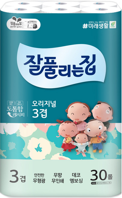 잘풀리는집 오리지널 3겹 고급롤화장지, 27m, 30개입, 1개