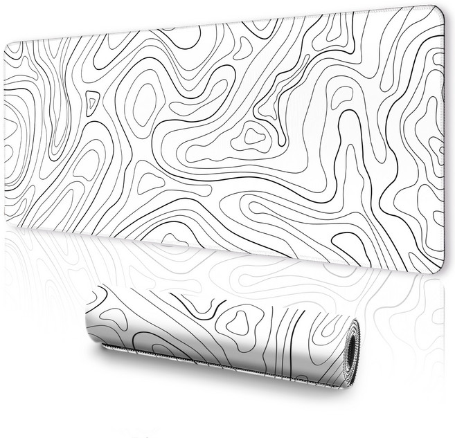 Modora 대형 방수 RGB 게이밍 마우스패드 독창적 디자인, 하얀색30x80cm, 1개