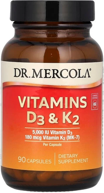 닥터 머콜라 Dr. Mercola 비타민D3 & K2 캡슐 90정120560원산지:기타, 1개, 90정 - 쿠팡
