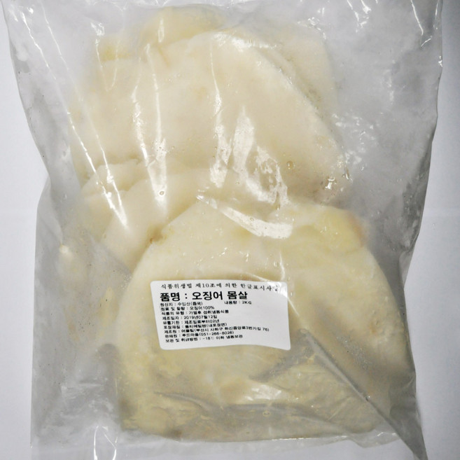 푸드마을 오징어 몸통 몸살(무칼집) 2kg 중국산, 1개, 오징어몸통 무칼집 2kg
