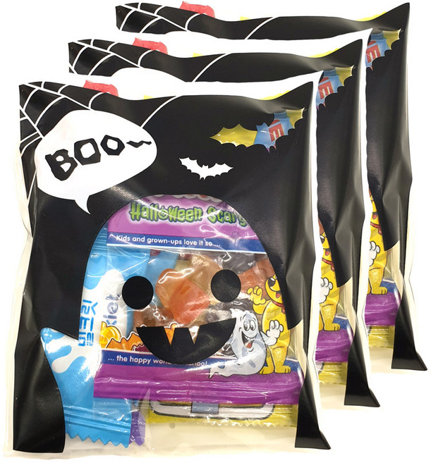 할로윈사탕 과자 세트 - 어린이집 할로윈 파티 행사 단체 접착 선물세트, 01. 유령 접착 소, 02. 호박유령, 1세트