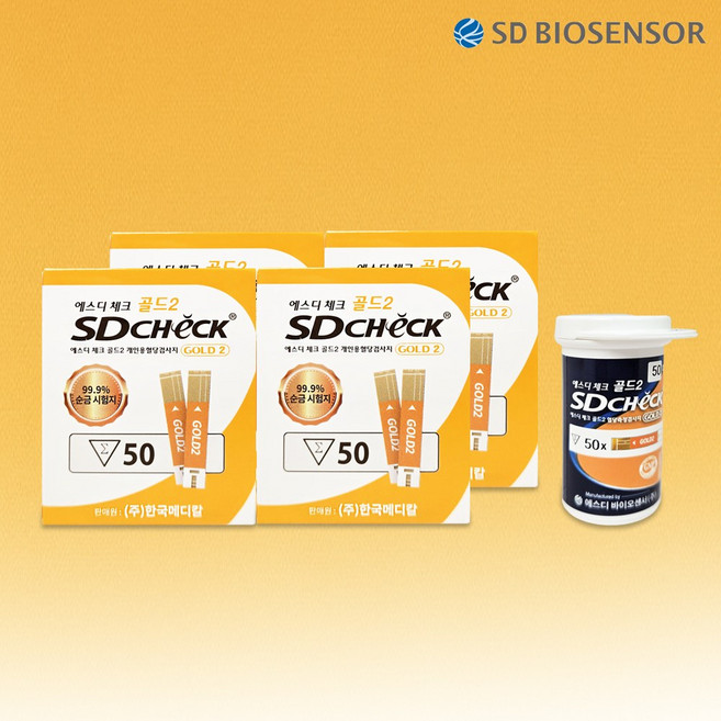 에스디바이오센서 체크 골드2 혈당시험지, 50개입, 4개