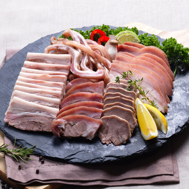 [자담푸드] 식당국밥용 돼지머리고기 슬라이스 1kgx10팩, 1kg, 10개